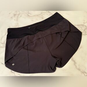 COPY - Lululemon Black Speed up High-Rise 4" shorts. EUC!